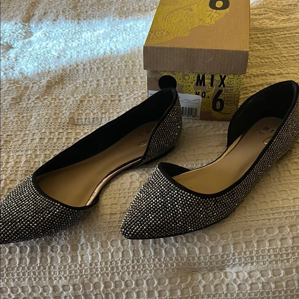 Mix No. 6 Black silver Glitter Flats